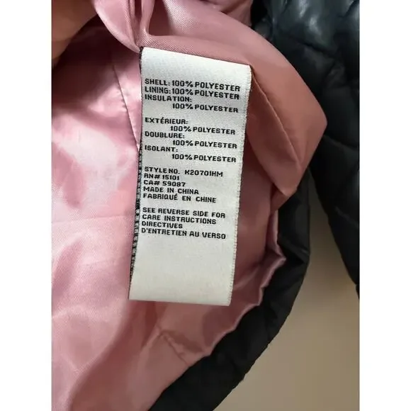 KATE SPADE COAT XL BLACK QUILTED HOODED PUFFER ANORAK JACKET ZIPPER MINIMALIST - Picture 6 of 11